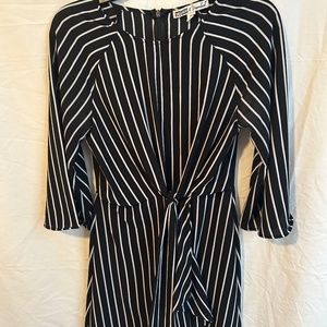 Black and White Stripe Wrap-Dress Size Small